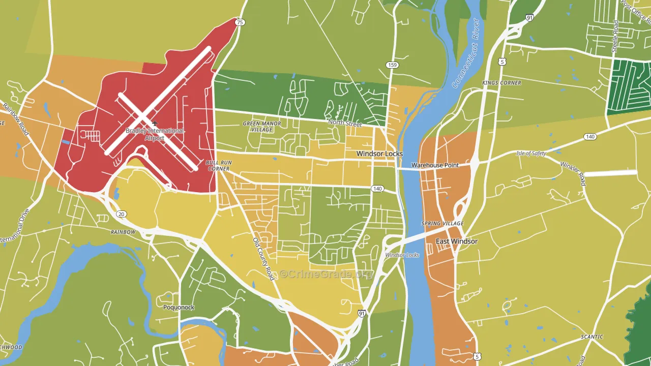 Windsor Locks, CT Map of Assault Rates
