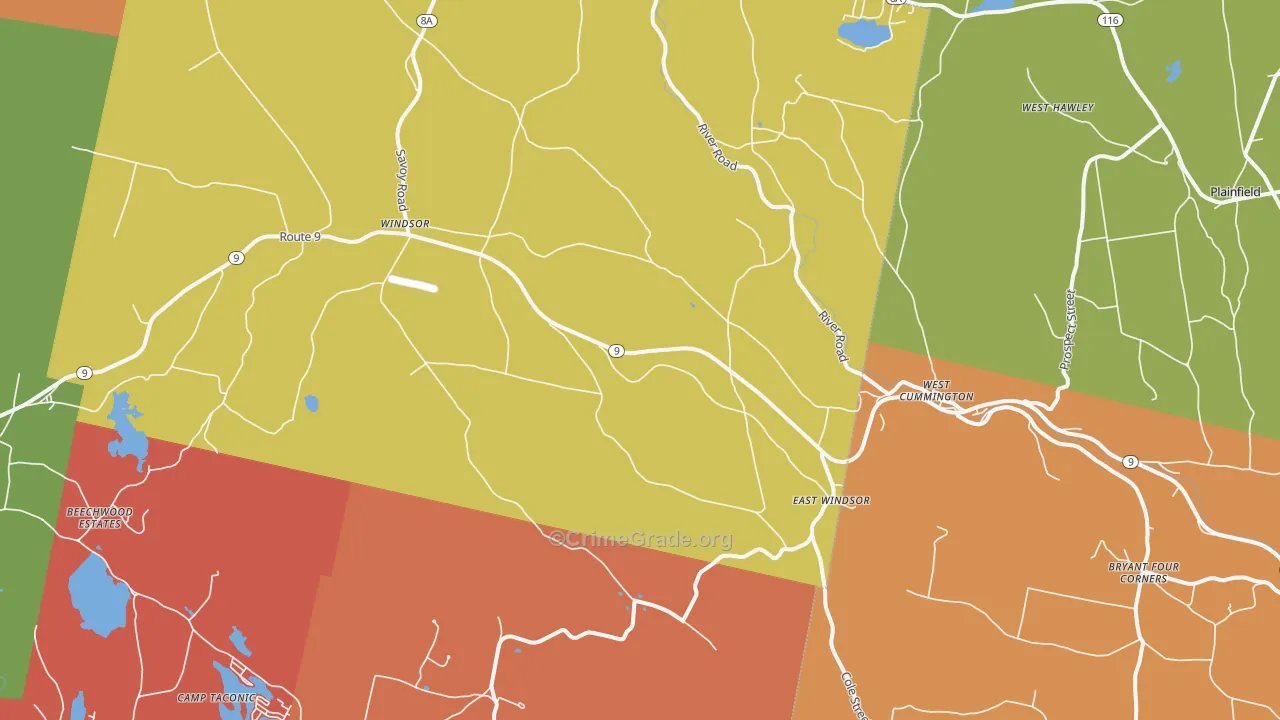 Windsor, MA Map of Assault Rates
