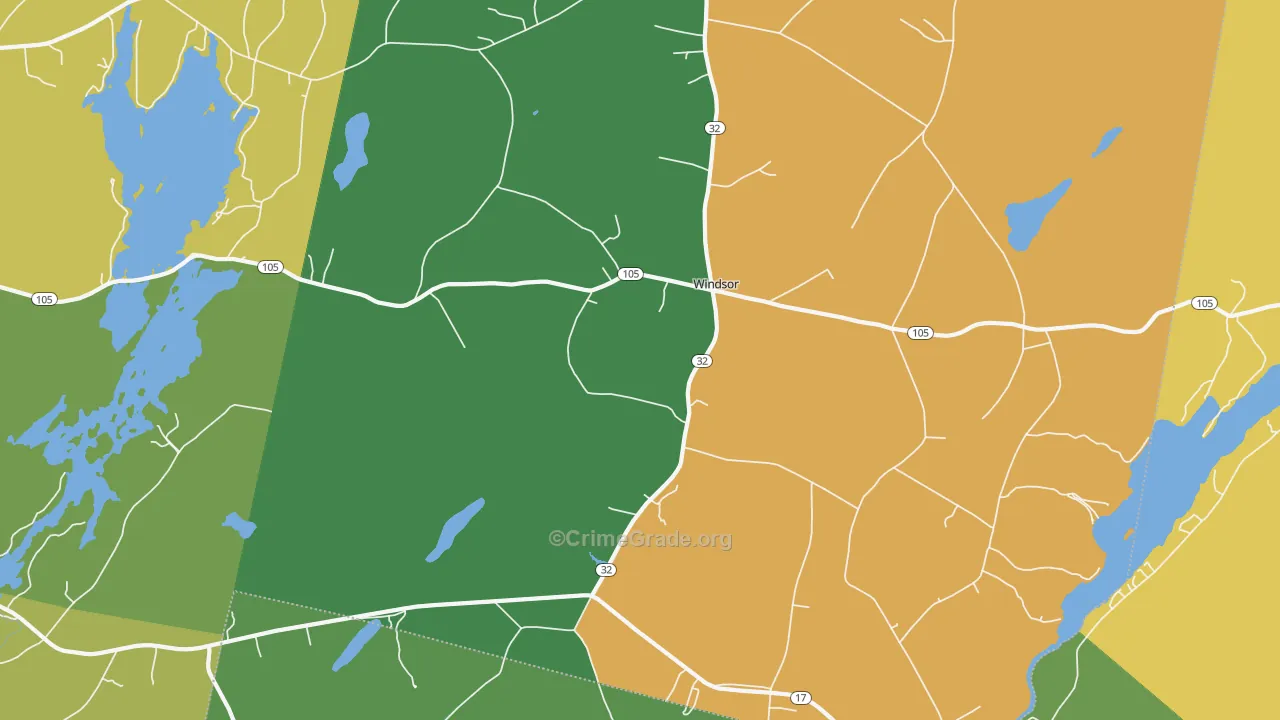 Windsor, ME Map of Assault Rates