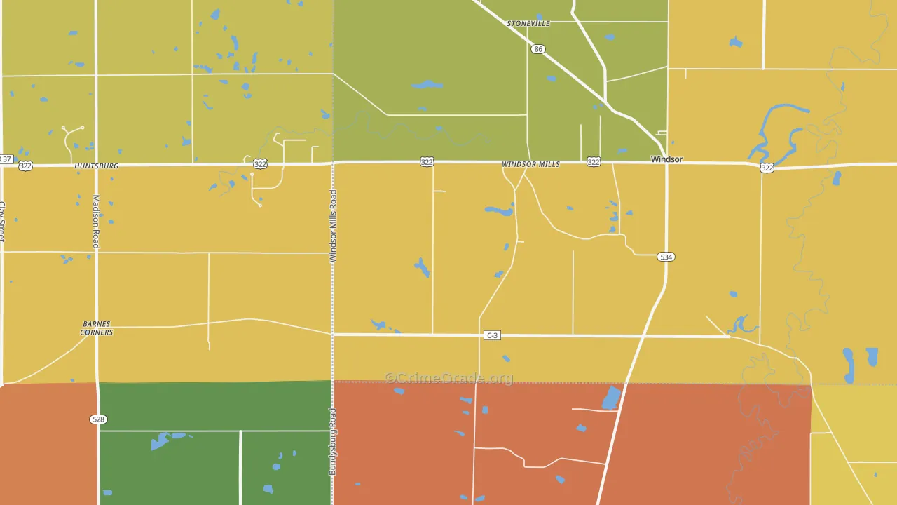 Windsor Mills, OH Map of Assault Rates