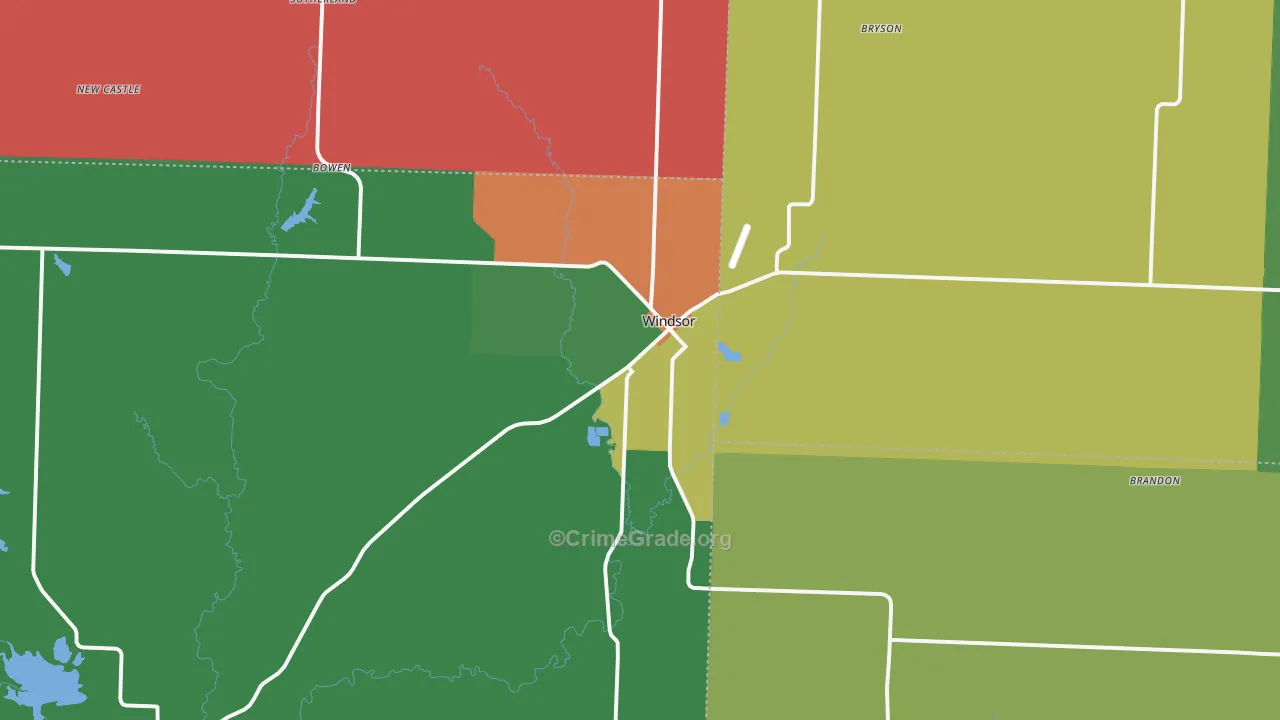 Windsor, MO Map of Assault Rates