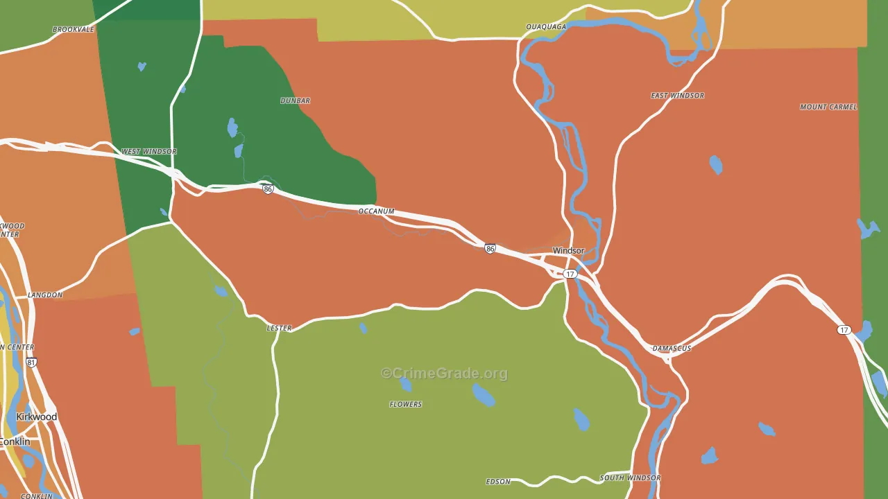 Windsor, NY Map of Assault Rates