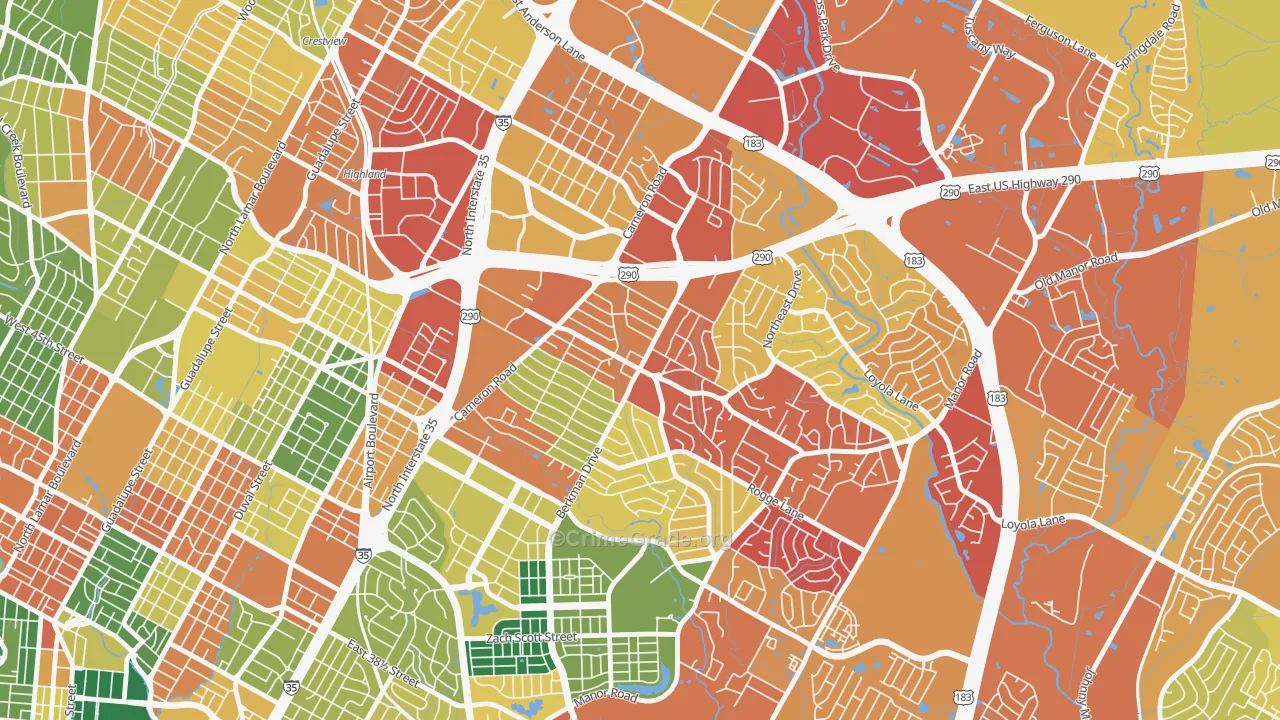 Windsor Park, Austin, TX Map of Assault Rates