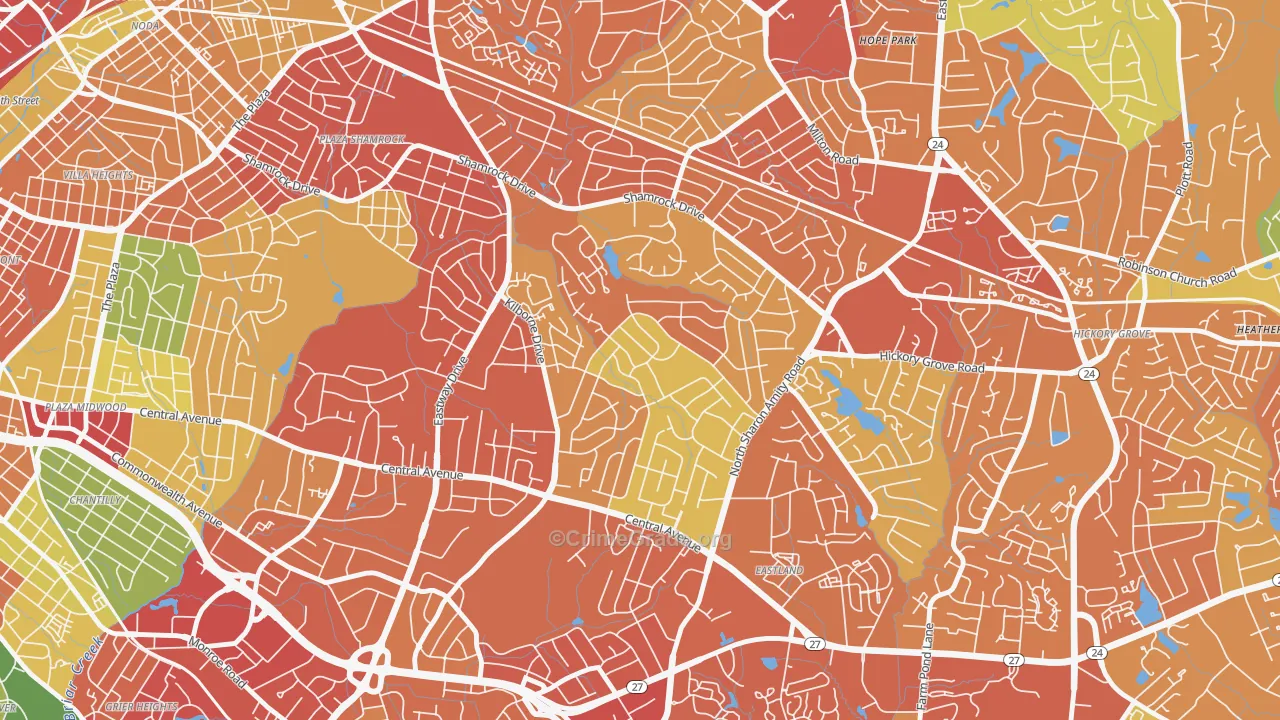 Windsor Park, Charlotte, NC Map of Assault Rates