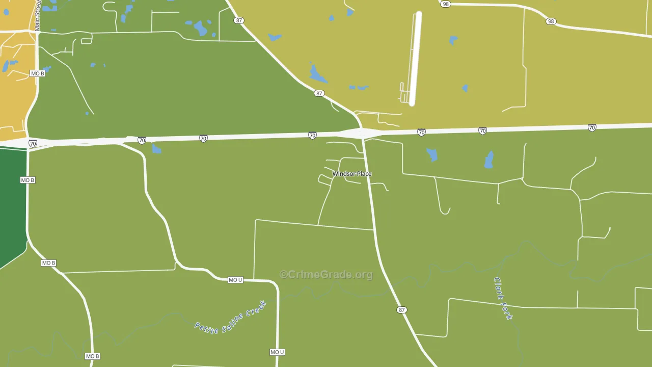 Windsor Place, MO Map of Assault Rates