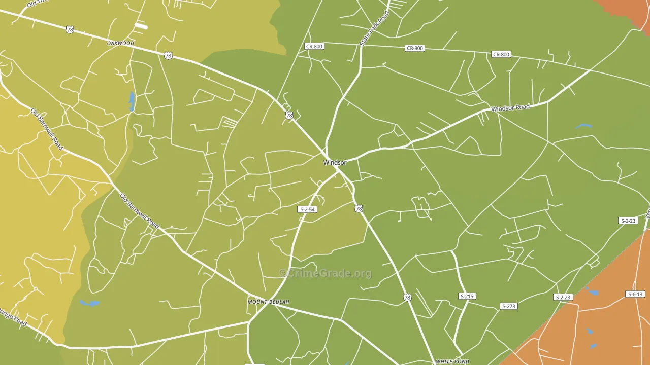 Windsor, SC Map of Assault Rates