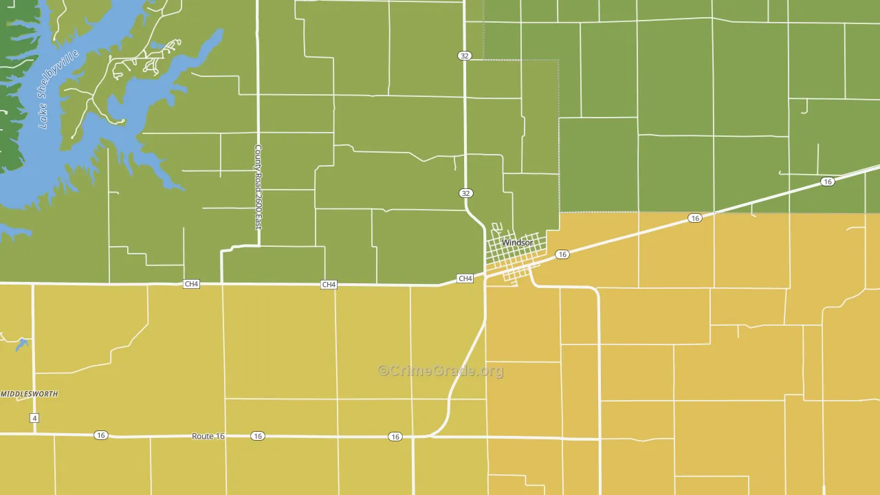 Windsor Shelby County, IL Map of Assault Rates