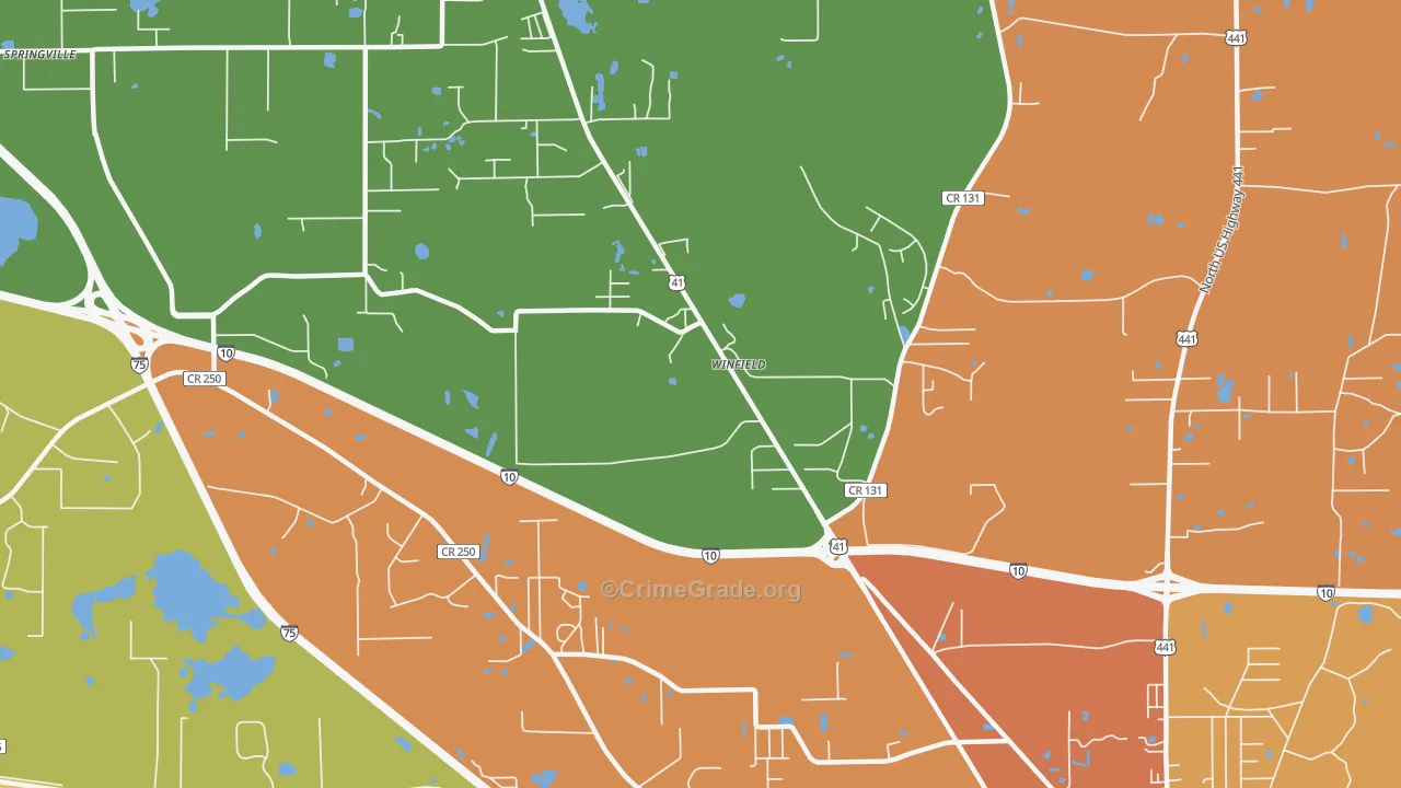Winfield, FL Map of Assault Rates