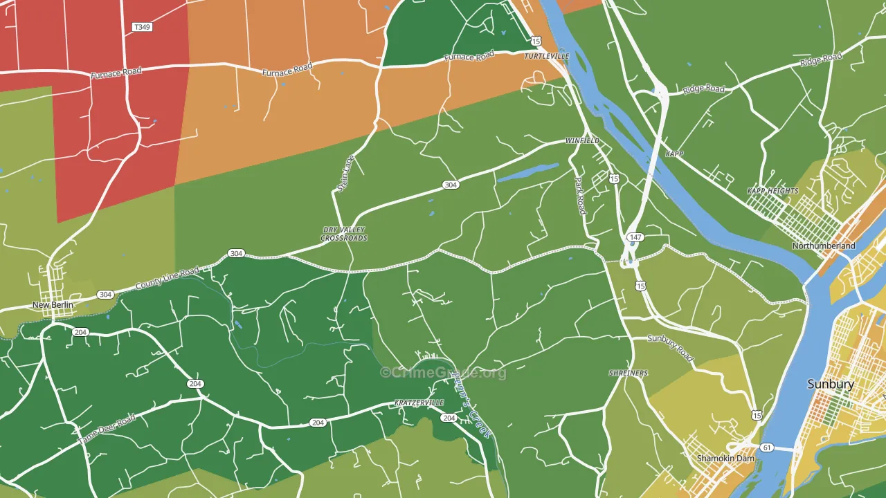Winfield, PA Map of Assault Rates