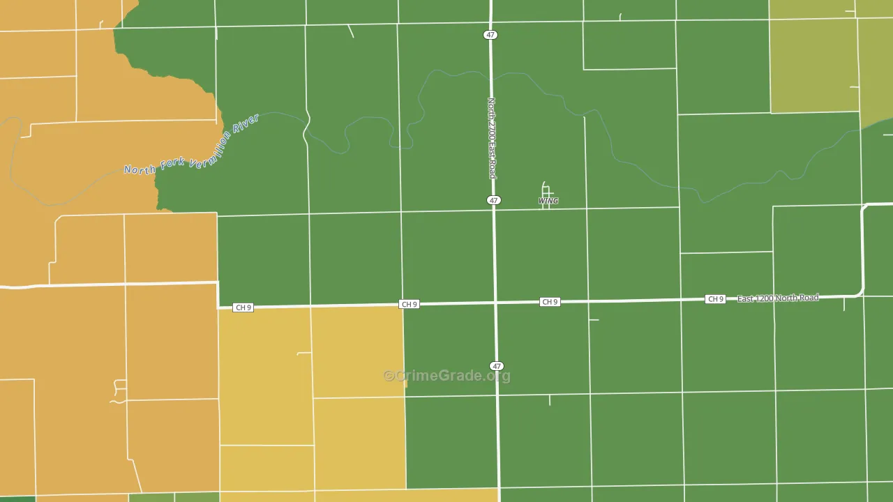 Wing, IL Map of Assault Rates
