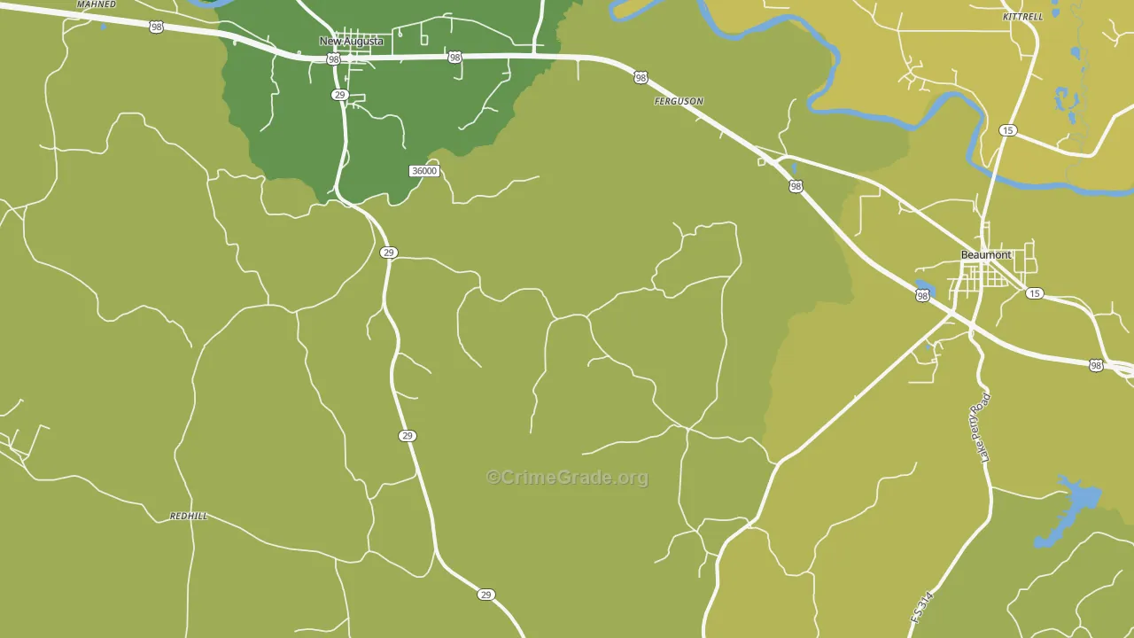 Wingate, MS Map of Assault Rates