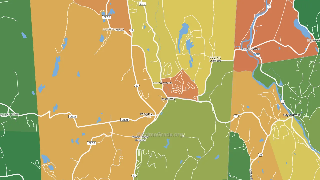 Wingdale, NY Map of Assault Rates