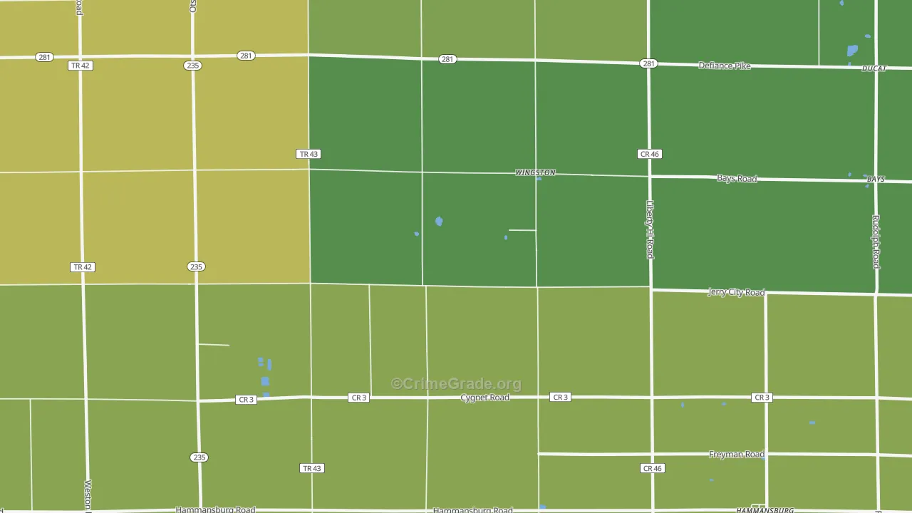 Wingston, OH Map of Assault Rates
