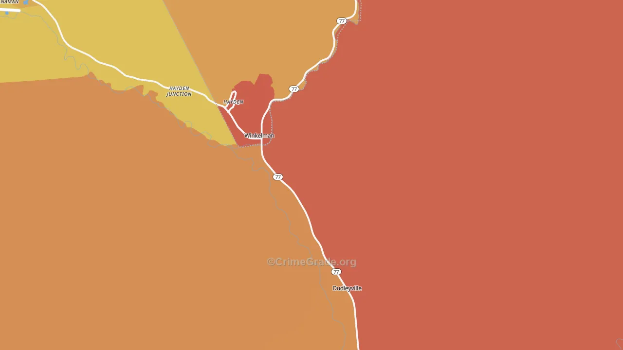 Winkelman, AZ Map of Assault Rates