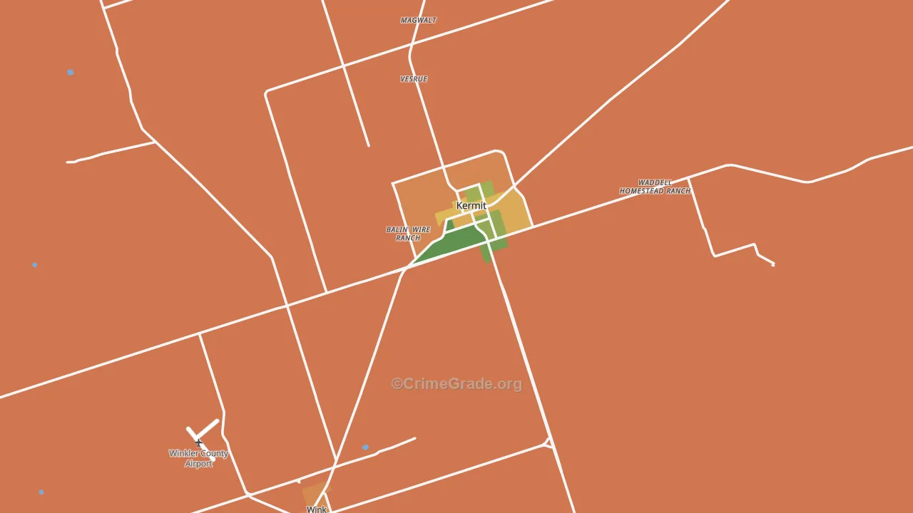 Winkler County, TX Map of Assault Rates