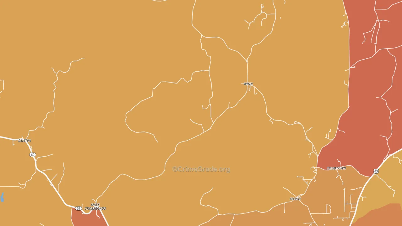 Winn, AL Map of Assault Rates