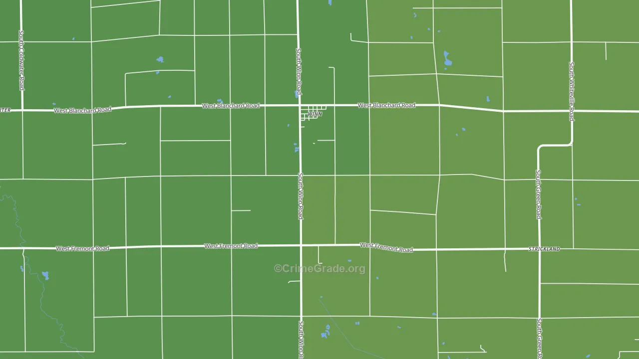 Winn, MI Map of Assault Rates