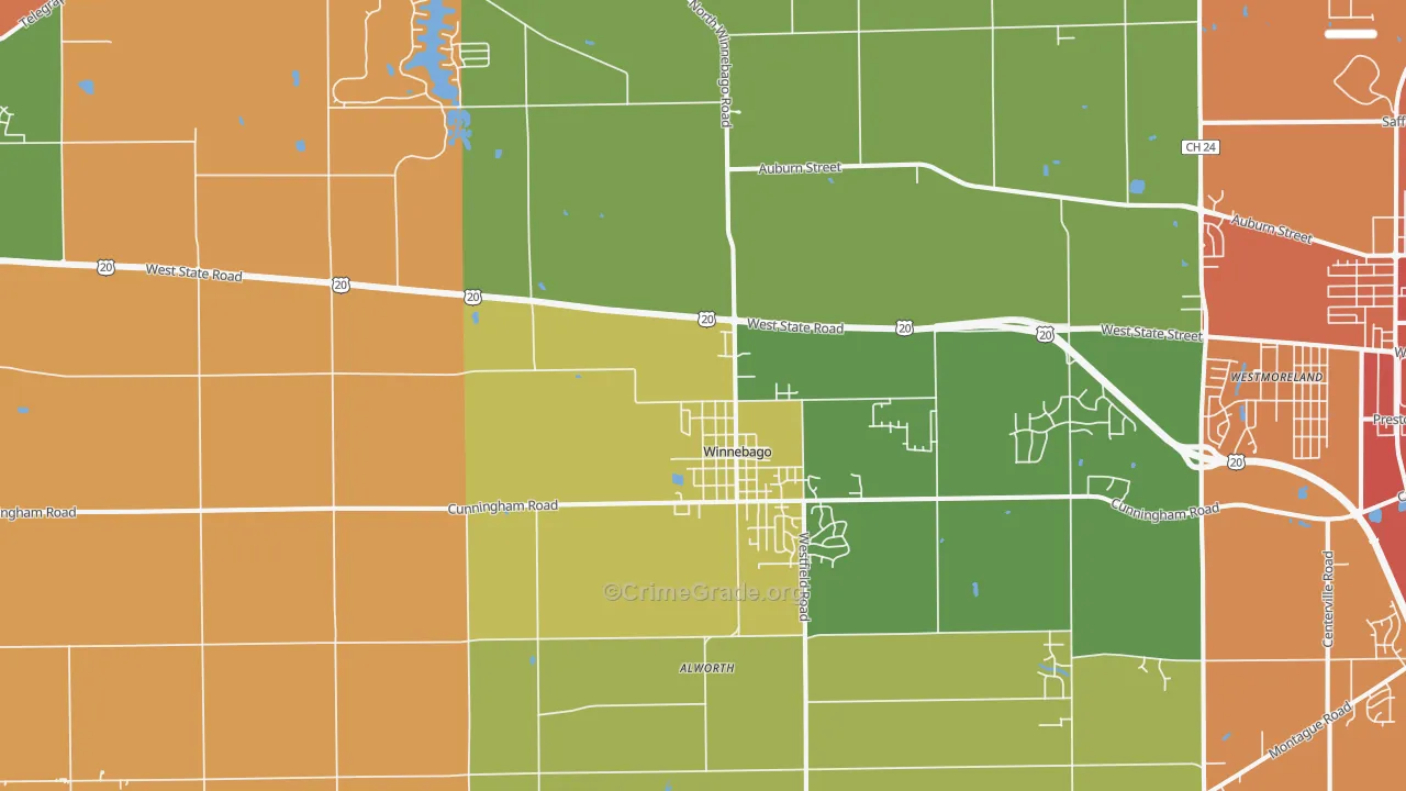 Winnebago, IL Map of Assault Rates