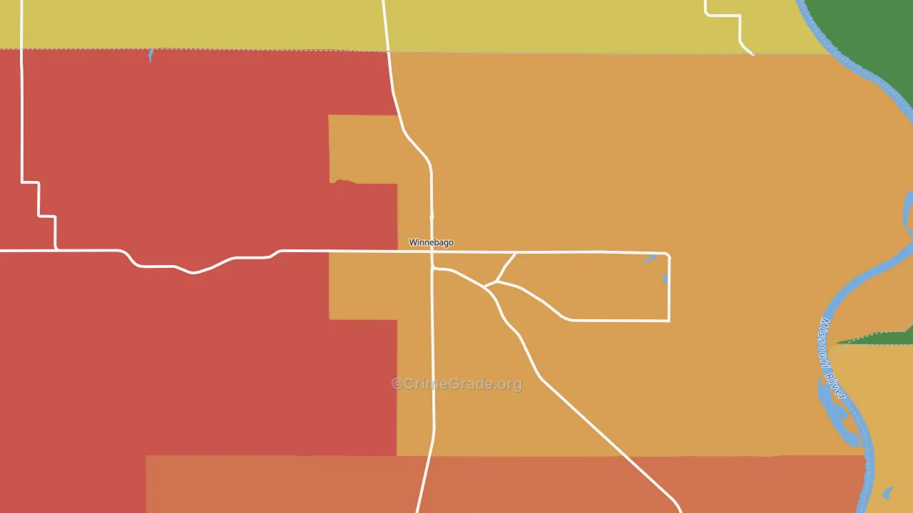 Winnebago, NE Map of Assault Rates