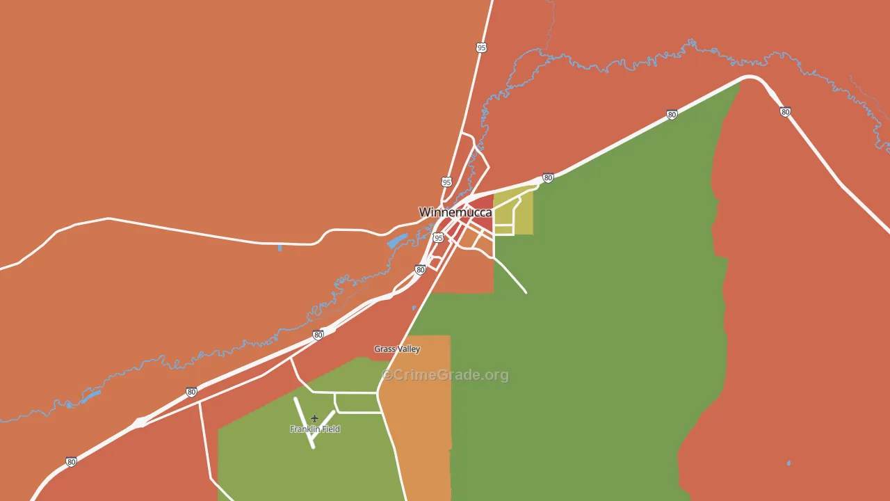 Winnemucca, NV Map of Assault Rates