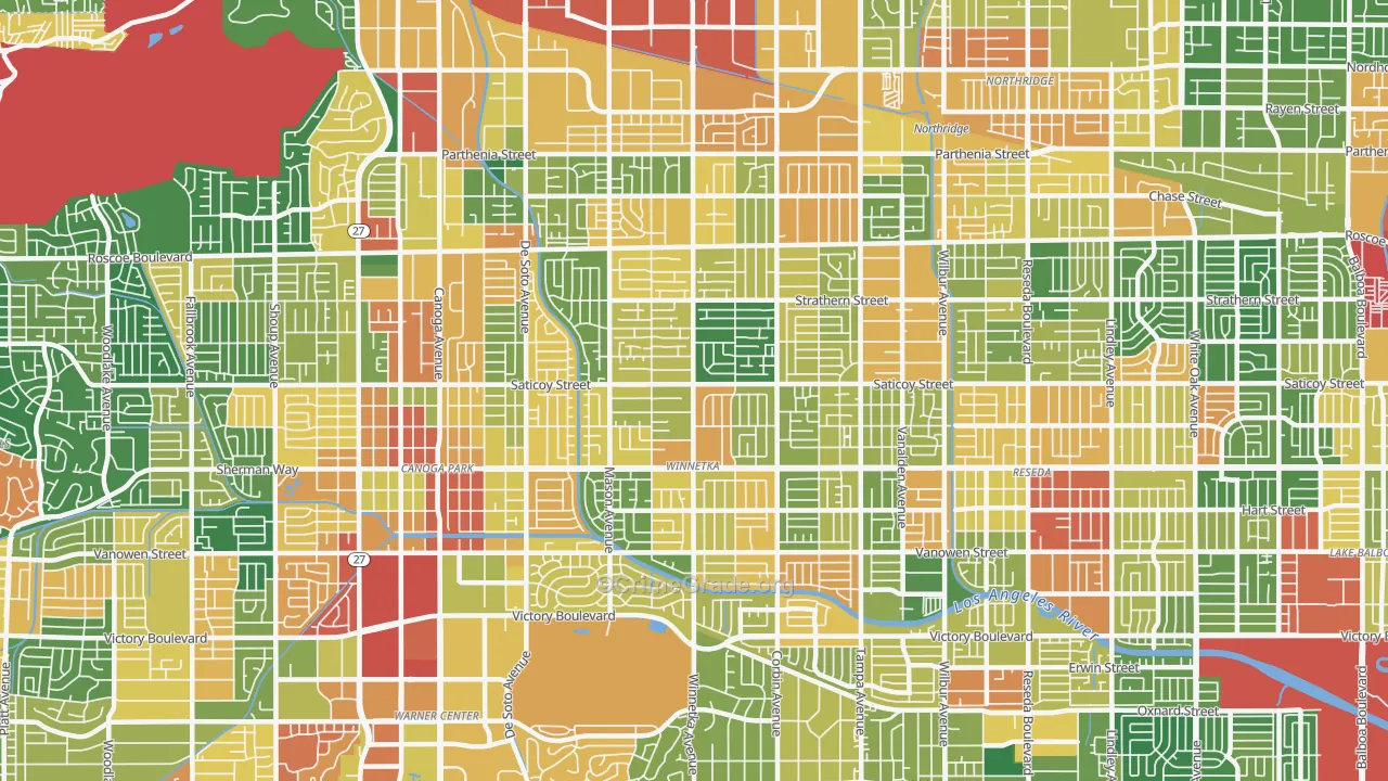 Winnetka, CA Map of Assault Rates