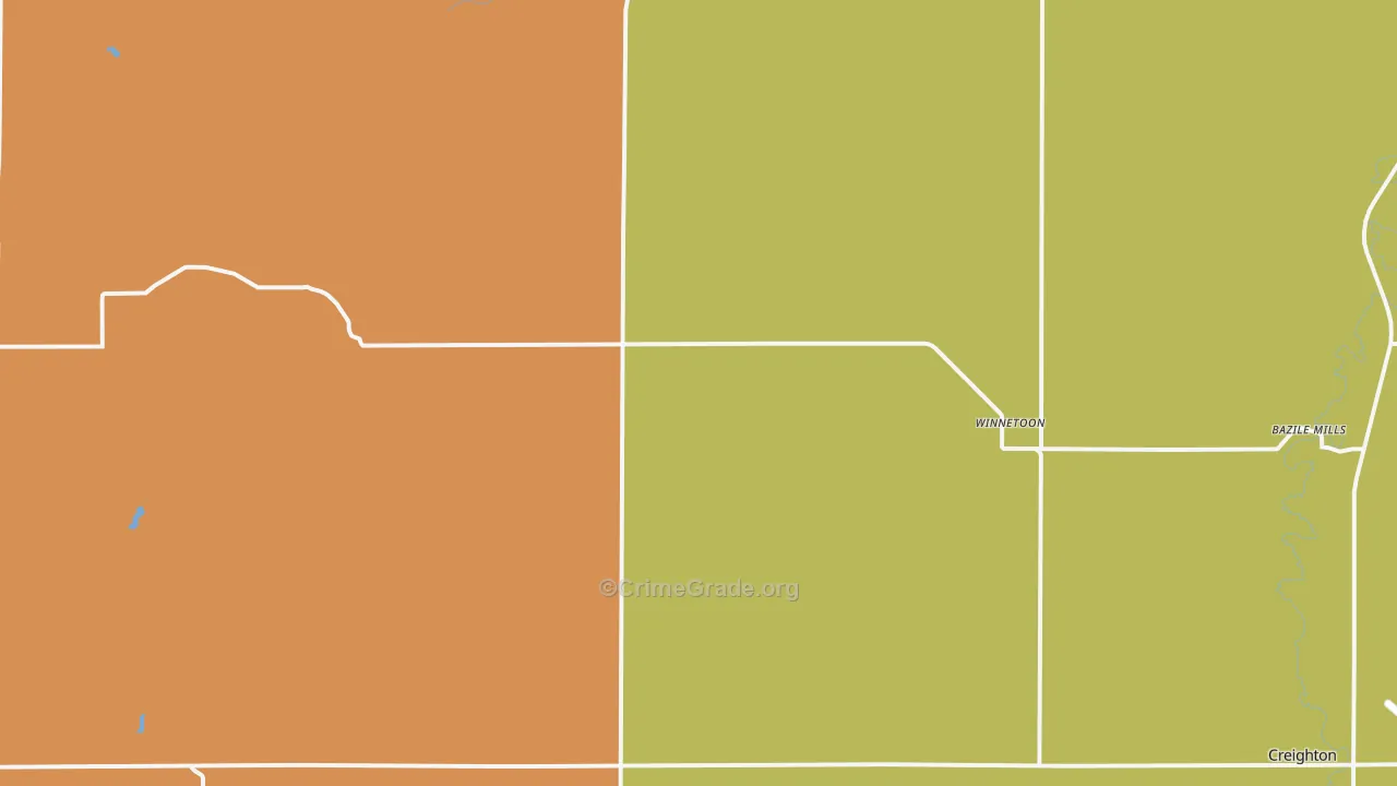 Winnetoon, NE Map of Assault Rates