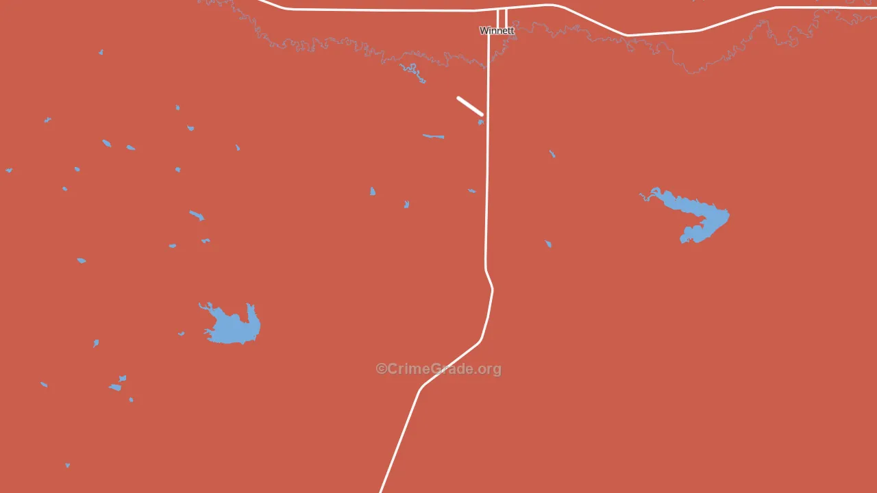 Winnett, MT Map of Assault Rates