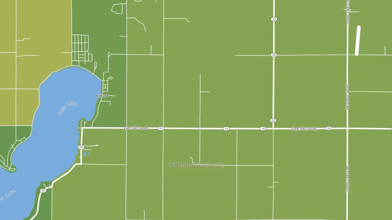 Winona, IN Map of Assault Rates