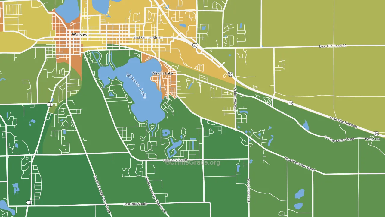 Winona Lake, IN Map of Assault Rates