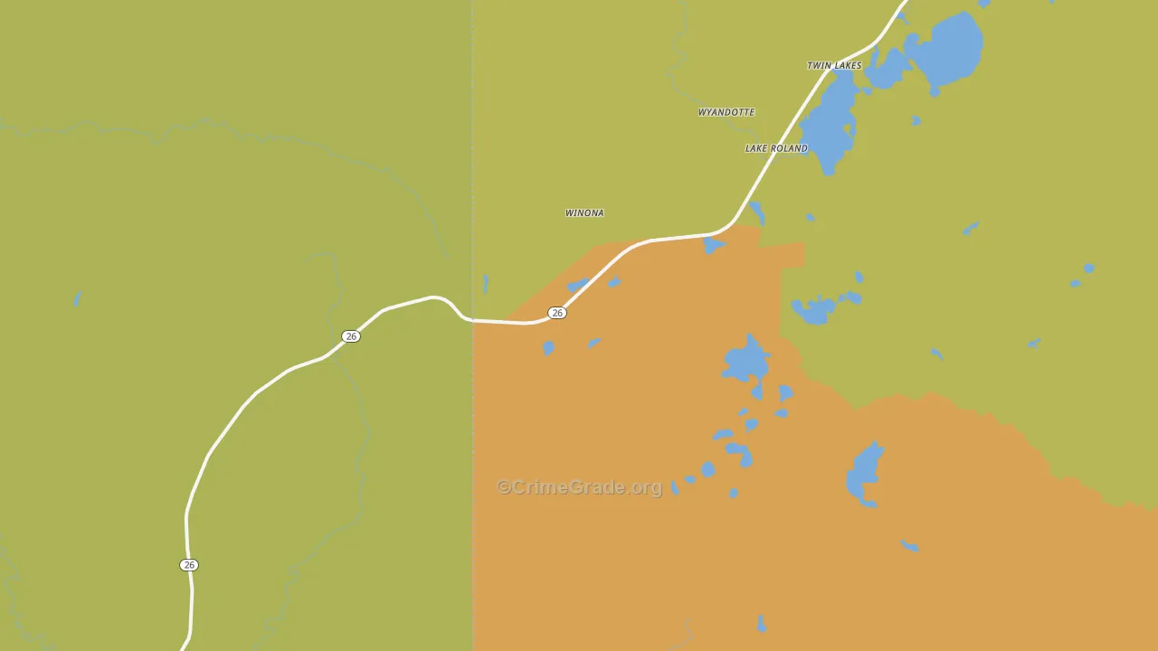 Winona, MI Map of Assault Rates