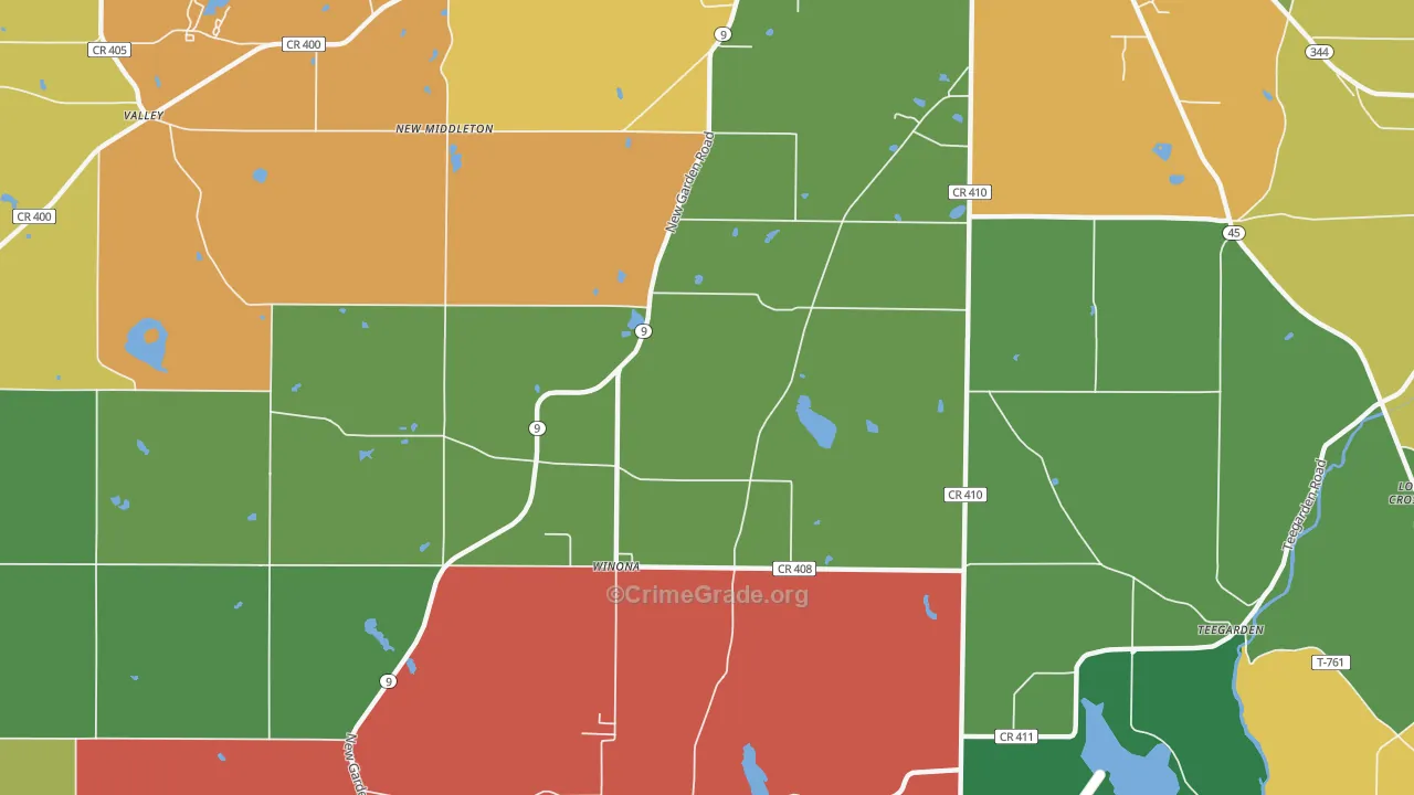 Winona, OH Map of Assault Rates