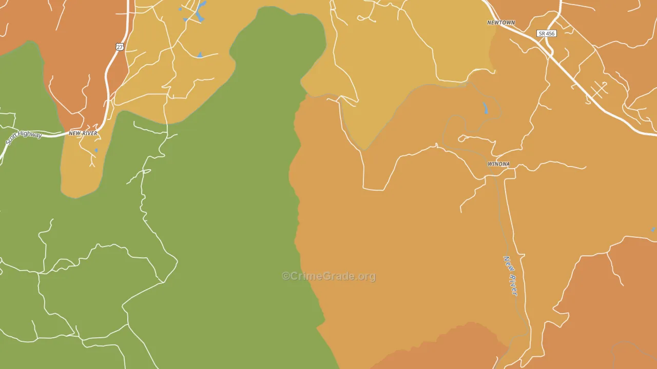 Winona, TN Map of Assault Rates