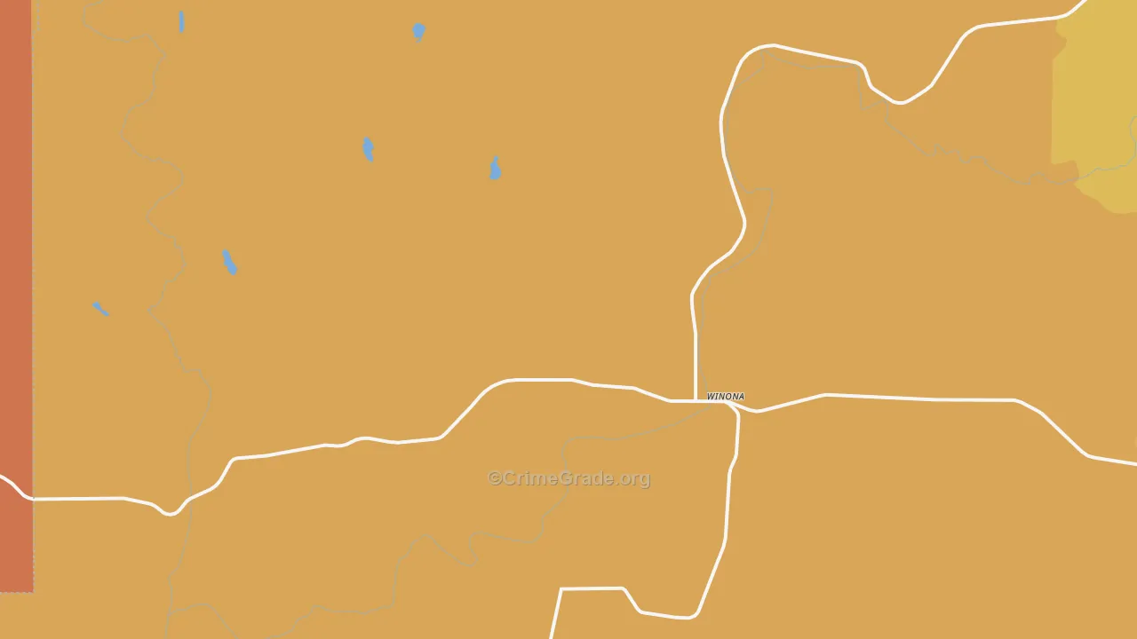 Winona, WA Map of Assault Rates