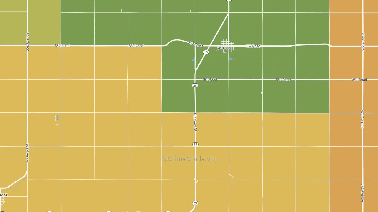 Winside, NE Map of Assault Rates