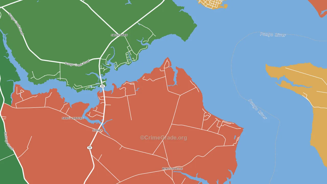 Winsteadville, NC Map of Assault Rates