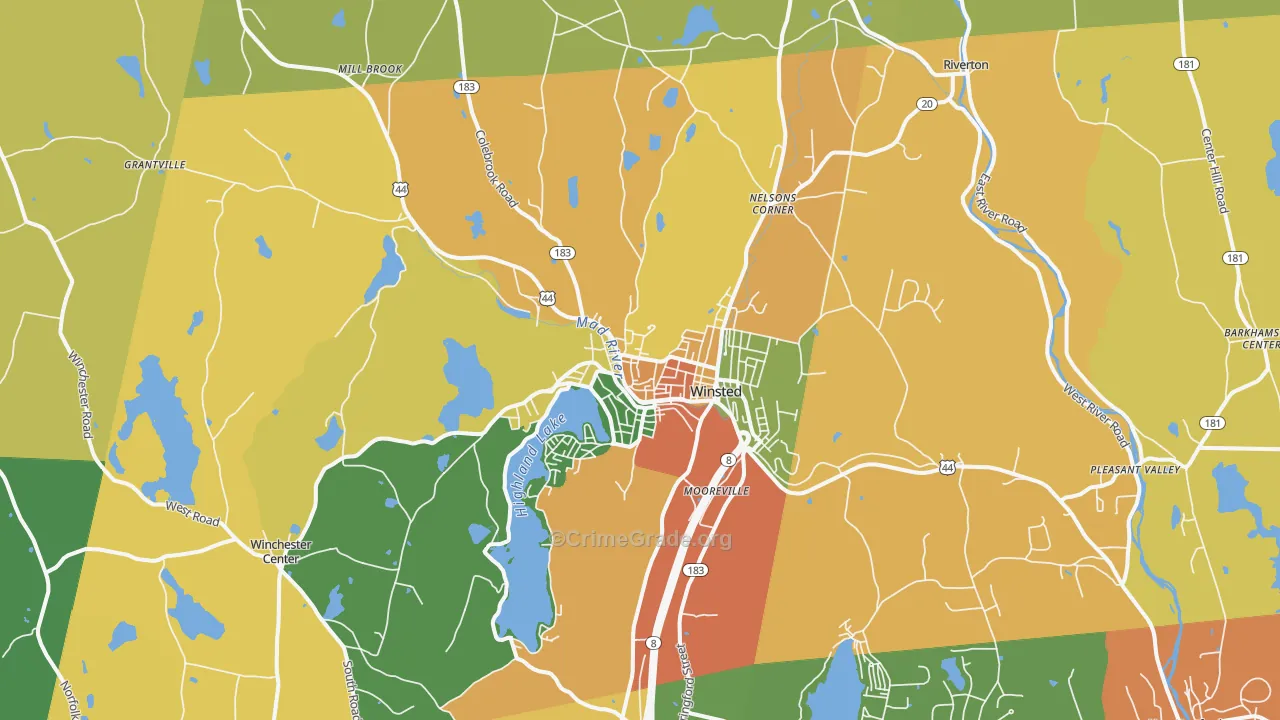 Winsted, CT Map of Assault Rates