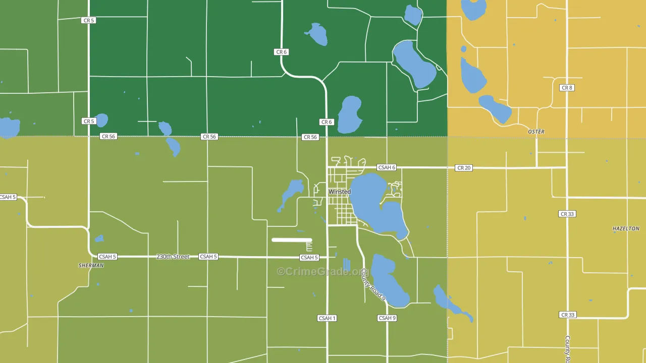 Winsted, MN Map of Assault Rates