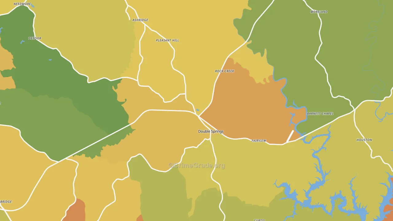 Winston County, AL Map of Assault Rates