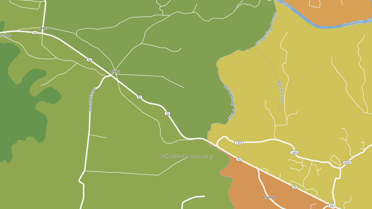Winston, KY Map of Assault Rates