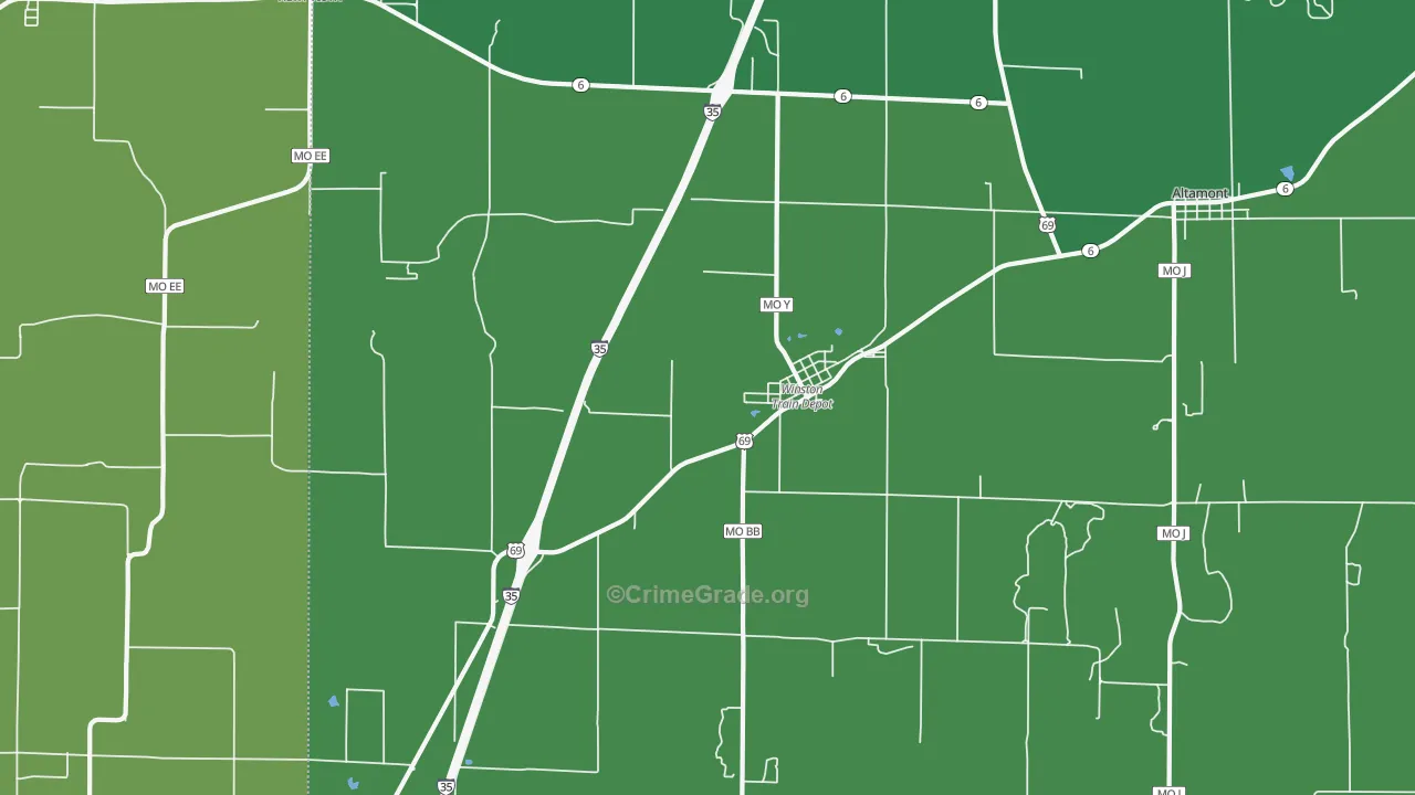 Winston, MO Map of Assault Rates