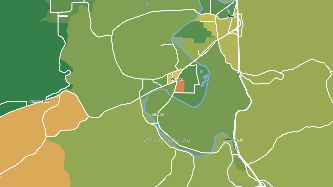 Winston, OR Map of Assault Rates
