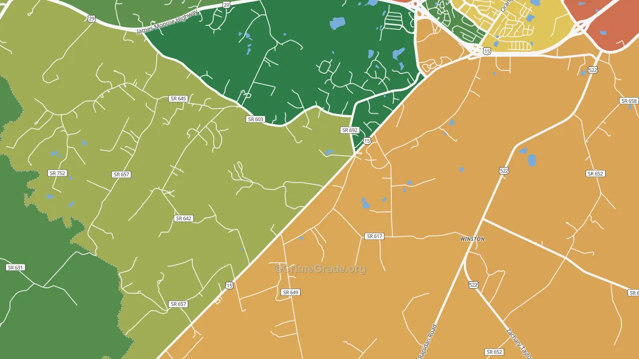 Winston, VA Map of Assault Rates