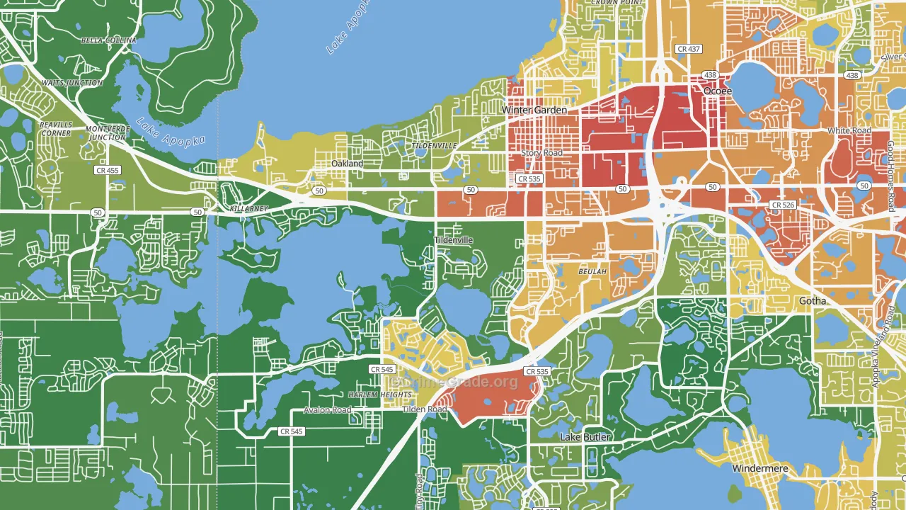 Winter Garden, FL Map of Assault Rates