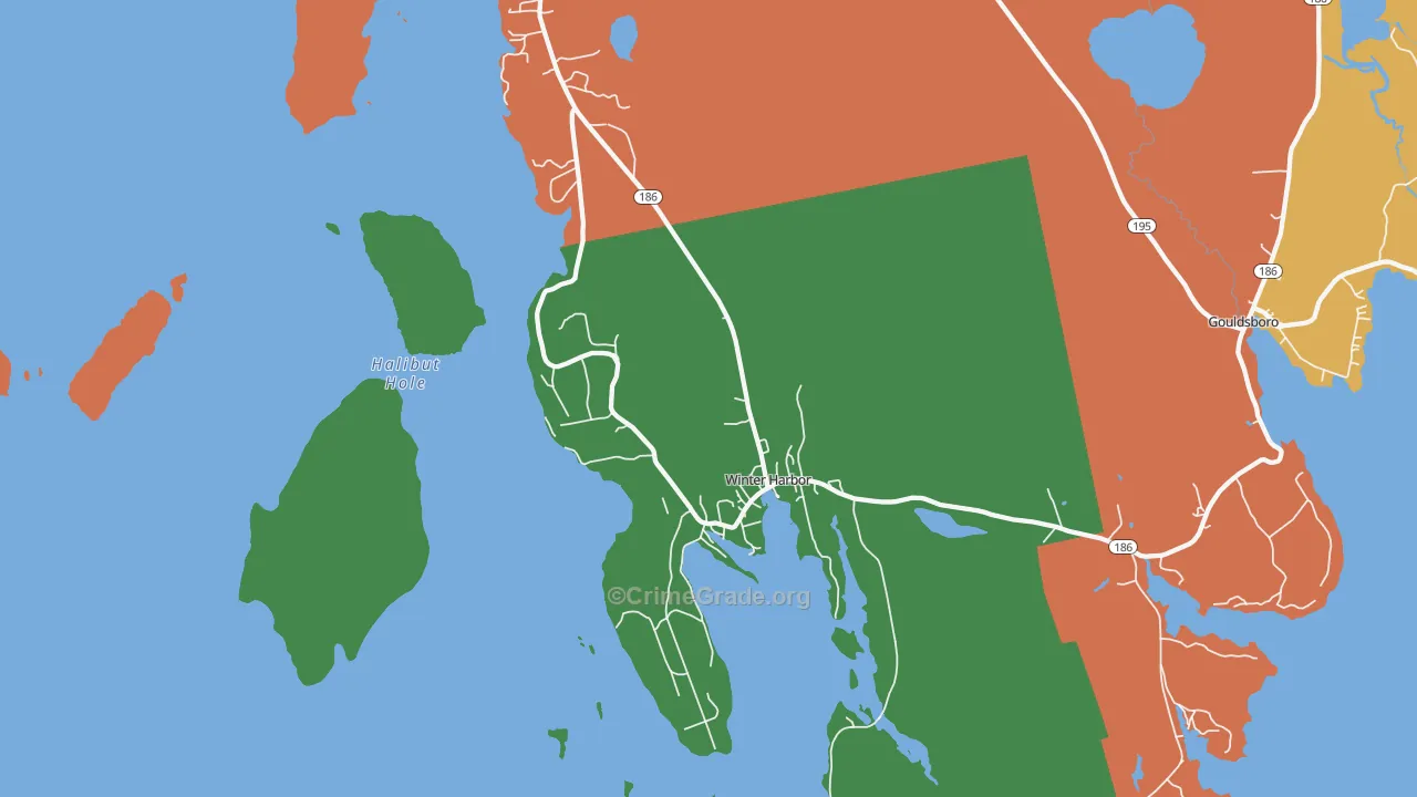 Winter Harbor, ME Map of Assault Rates