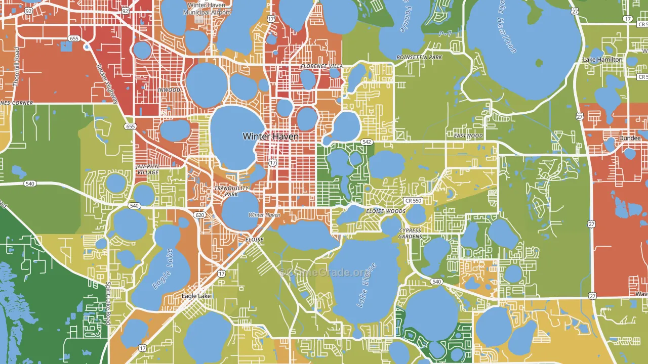 Winter Haven, FL Map of Assault Rates