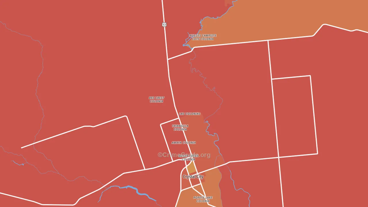Winter Haven, TX Map of Assault Rates