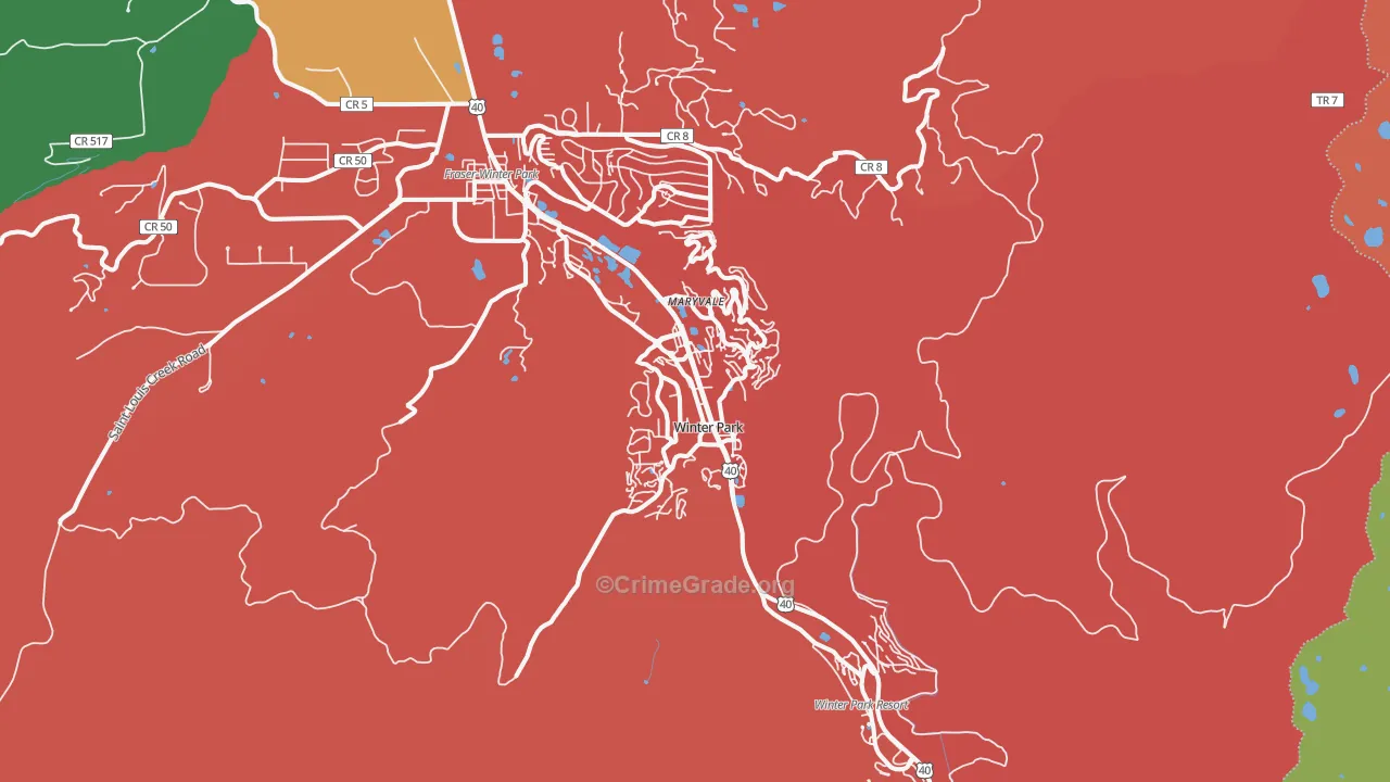 Winter Park, CO Map of Assault Rates