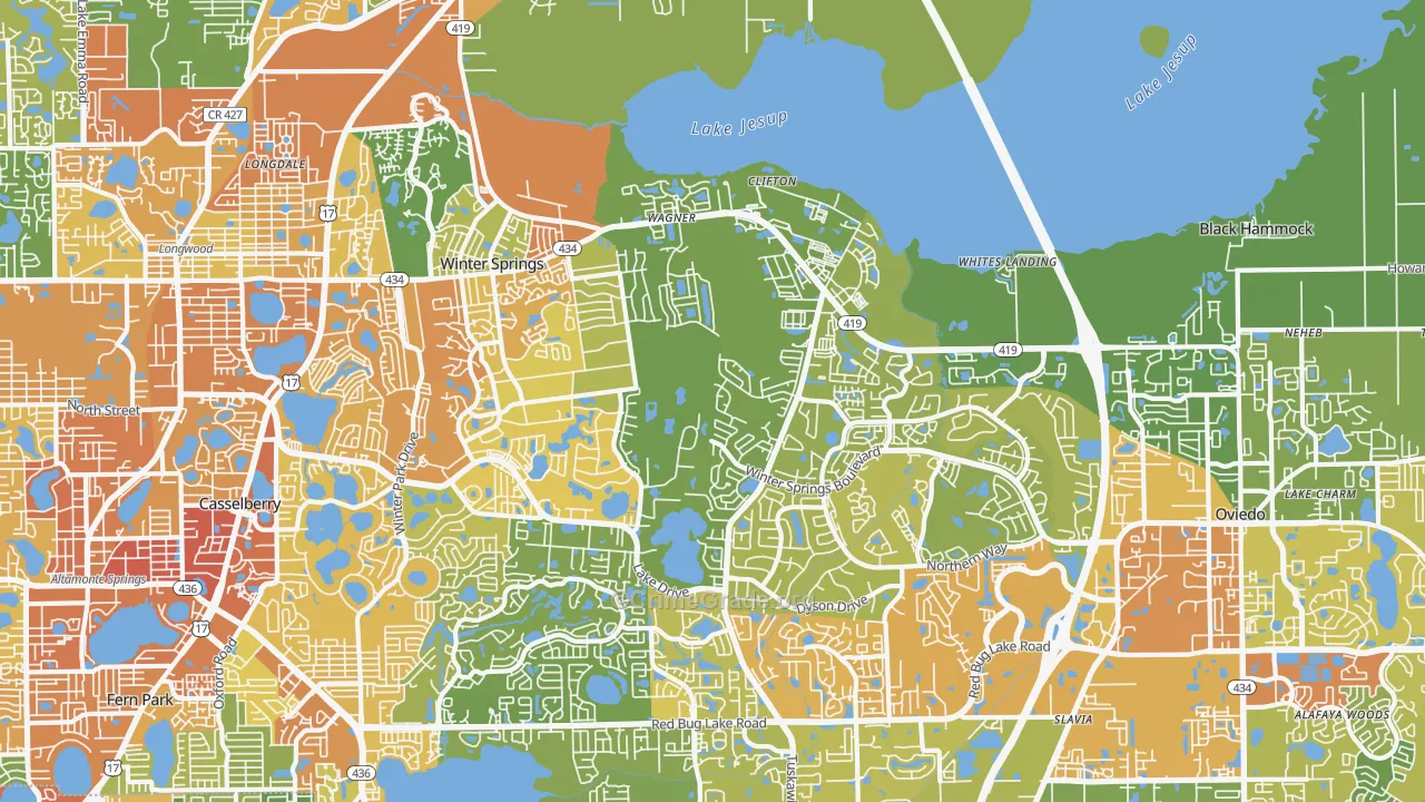 Winter Springs, FL Map of Assault Rates
