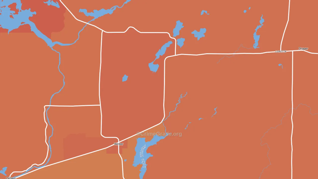 Winter, WI Map of Assault Rates