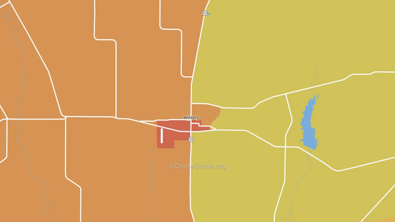 Winters, TX Map of Assault Rates